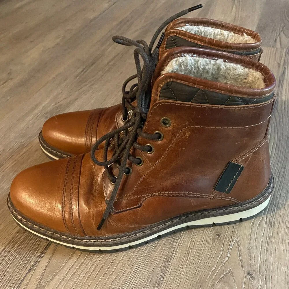 Franco Fortini Blake Carvano Boots Men 8.5 Brown Leather Ankle Casual